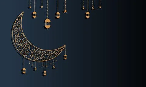 Ramadan kareem background banner vector set with luxury ornament ramadan ei.. Illustrazione stock