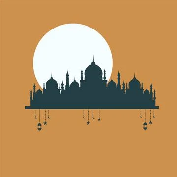 Ramadan kareem background banner vector set with luxury ornament ramadan ei.. Stock Illustration