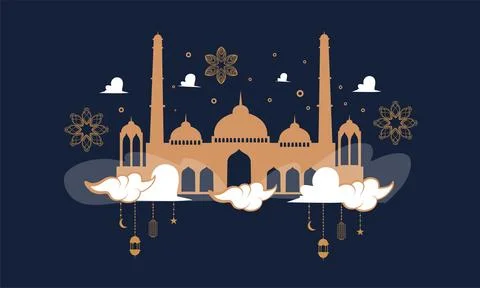 Ramadan kareem background banner vector Illustrazione stock