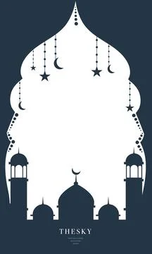 Ramadan kareem background banner vector set with luxury ornament ramadan ei.. Stock Illustration