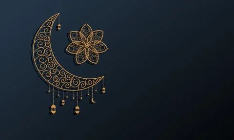 Ramadan kareem background banner vector set with luxury ornament ramadan ei.. Stock Illustration