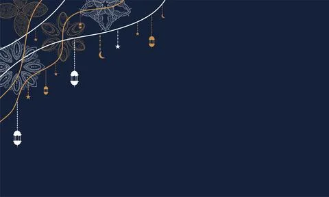 Ramadan kareem background banner vector set with luxury ornament ramadan ei.. Stock Illustration