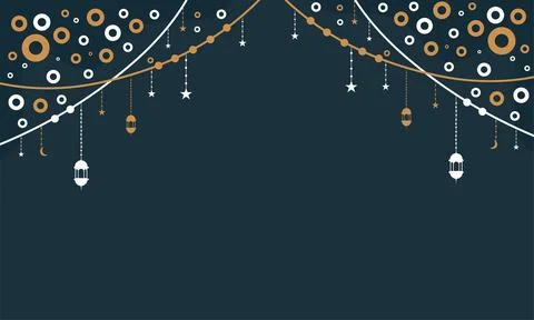 Ramadan kareem background banner vector set with luxury ornament ramadan ei.. Illustrazione stock