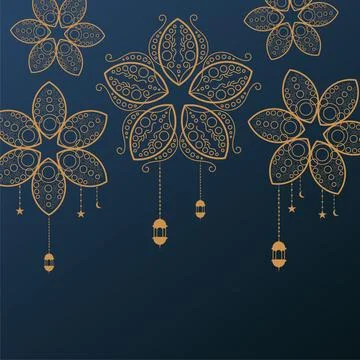 Ramadan kareem background banner vector set with luxury ornament ramadan ei.. Stock Illustration