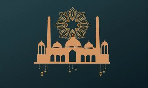 Ramadan kareem background banner vector set with luxury ornament ramadan ei.. Stock Illustration