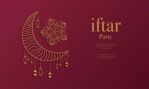 Ramadan kareem background banner vector set with luxury ornament ramadan ei.. Stock Illustration