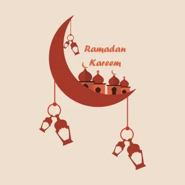 Ramadan kareem brown concept vektor design Stock Illustration