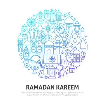 Ramadan Kareem Circle Concept Stock Illustration