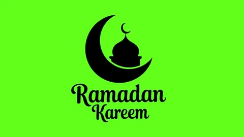 Ramadan Kareem Crescent Moon and Mosque Silhouette Animation on Green Screen Stock Footage 322907464