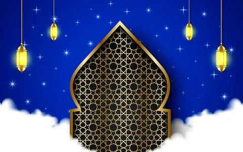 Ramadan Kareem design on Islamic background. Stock Illustration