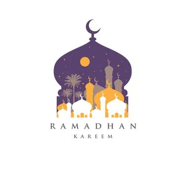 Ramadan Kareem design template background with mosque Stock Illustration