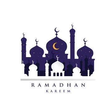 Ramadan Kareem design template background with mosque Stock Illustration