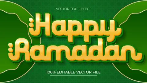 Ramadan Kareem editable text effect with Islamic ornament Stock Illustration