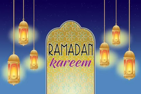 Ramadan Kareem fasting month for Muslims Stock Illustration