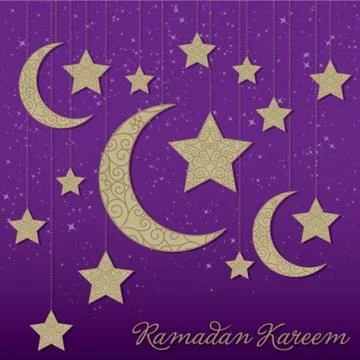 "Ramadan Kareem" (Generous Ramadan) mobile card in vector format. Stock Illustration