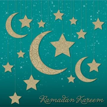 "Ramadan Kareem" (Generous Ramadan) mobile card in vector format. Stock Illustration