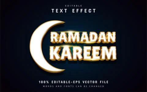 Ramadan kareem gold text effect Stock Illustration