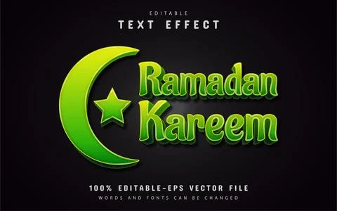 Ramadan kareem green text effect Stock Illustration