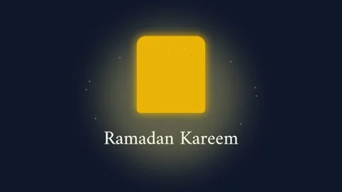Ramadan Kareem greeting background with glowing golden light on dark night Stock Footage 337502486