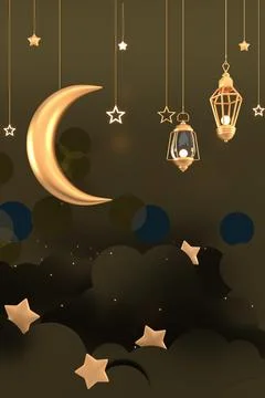 Ramadan Kareem Greeting Background Islamic 3d illustration design 库存插图