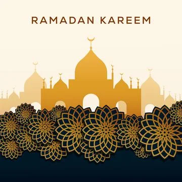 Ramadan kareem greeting card design concept background. vector design Stock Illustration