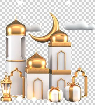 Ramadan Kareem Greeting elements background Islamic with decorative crescent  Illustration
