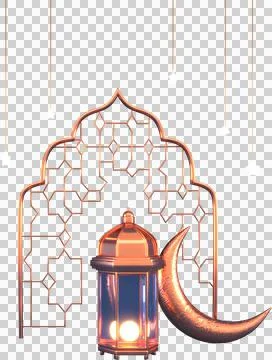 Ramadan Kareem Greeting elements background Islamic with decorative crescent  Stock Illustration