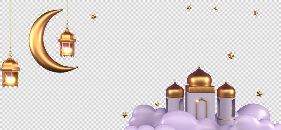 Ramadan Kareem Greeting elements background Islamic with decorative mosque ,  Stock Illustration