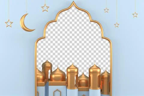 Ramadan Kareem Greeting elements background Islamic with decorative mosque ,  Stock Illustration