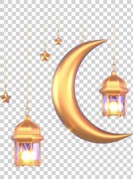 Ramadan Kareem Greeting elements background Islamic with decorative crescent  Stock Illustration