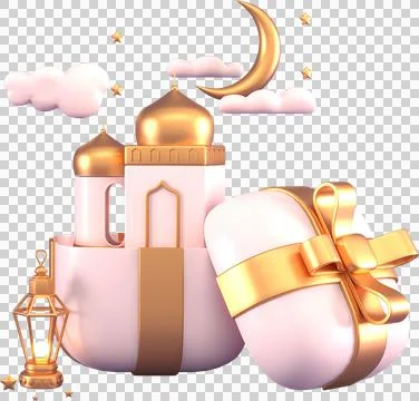 Ramadan Kareem Greeting elements background Islamic with decorative crescent  Stock-Illustration