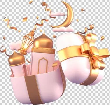 Ramadan Kareem Greeting elements background Islamic with decorative crescent  Illustration