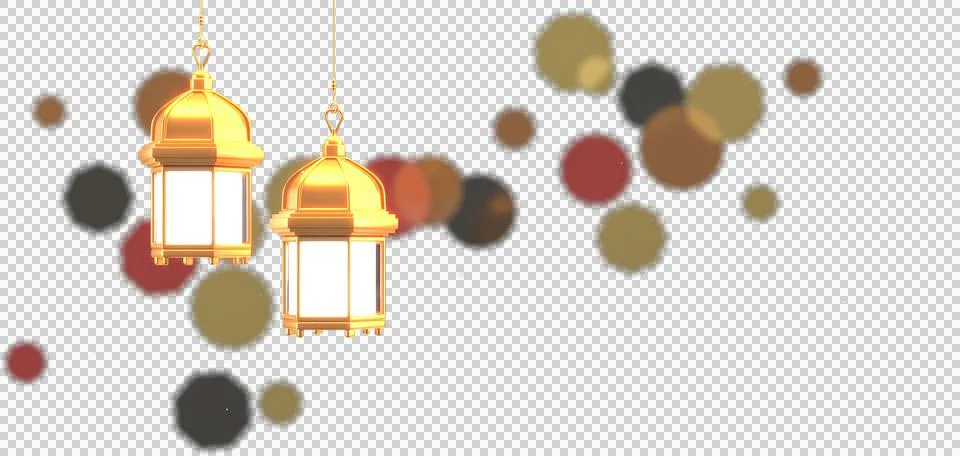 Ramadan Kareem Greeting elements background Islamic with decorative. 3d illus Stock Illustration
