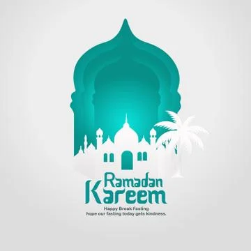 Ramadan Kareem Greeting vector file in free hand 库存插图