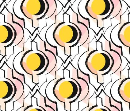 Ramadan Kareem Greeting vector seamless pattern with a modern lantern and stars Stock Illustration