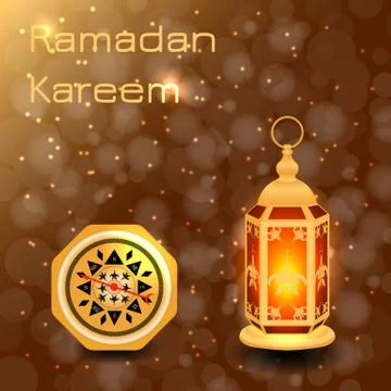 Ramadan Kareem. Lantern and compass Stock Illustration