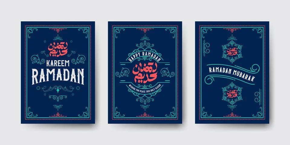 Ramadan kareem luxury vintage greeting cards Stock Photos