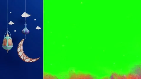 Ramadan Kareem moon and lantern animation Stock Footage 340774982