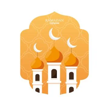 Ramadan kareem mosque building in frame Ilustración de archivo