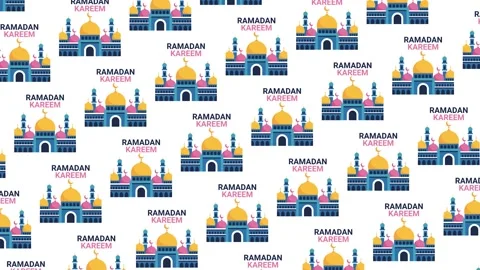 Ramadan Kareem Mosque Pattern with Text Design Animation Stock Footage 330825675