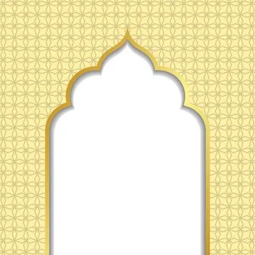 Ramadan kareem or eid al fitr, background with golden arch, with golden arabi Stock Illustration