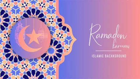 Ramadan Kareem or Eid Mubarak Islamic design background with classic pattern Stock Illustration