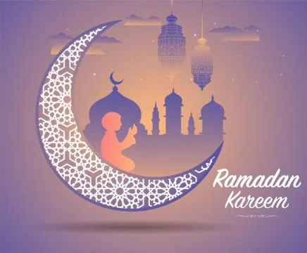 Ramadan Kareem or Eid Mubarak Islamic design background with classic pattern Stock Illustration