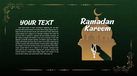 Ramadan Kareem or Eid Mubarak Islamic design background Stock Illustration