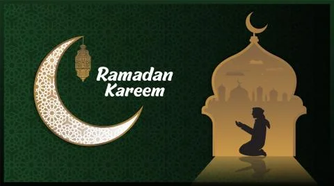 Ramadan Kareem or Eid Mubarak Islamic design background Stock Illustration