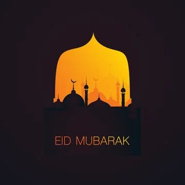 Ramadan Kareem or Eid Mubarak - Dark Greeting Card Design for Muslim Commun.. Stock Illustration