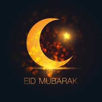 Ramadan Kareem or Eid Mubarak - Dark Greeting Card Design for Muslim Commun.. Stock Illustration