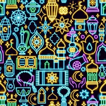 Ramadan Kareem Seamless Pattern Stock Illustration