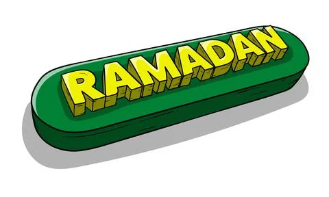 Ramadan kareem template design with 3d typography of ramadan in yellow and .. Stock Illustration