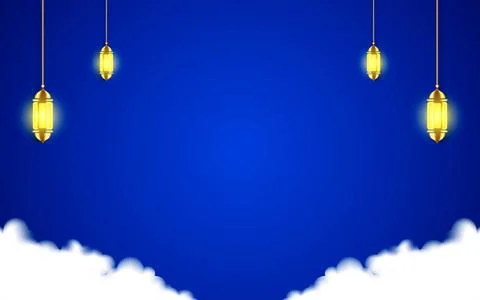 Ramadan kareem template design with Islamic ornaments and lanterns background Stock Illustration